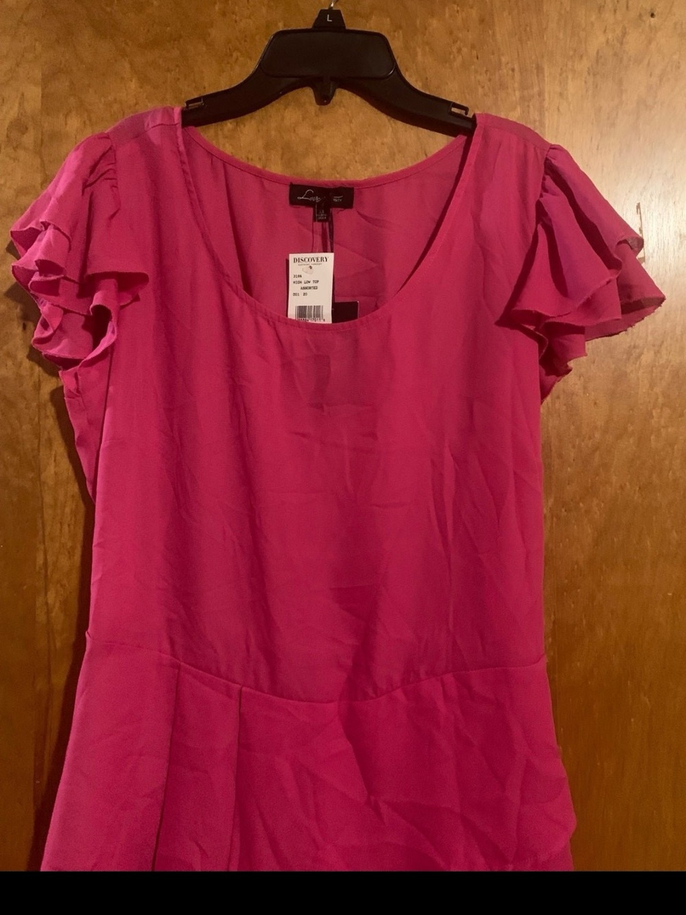 Love Fuchsia Ruffle High-Low Blouse - Picture 2 of 4